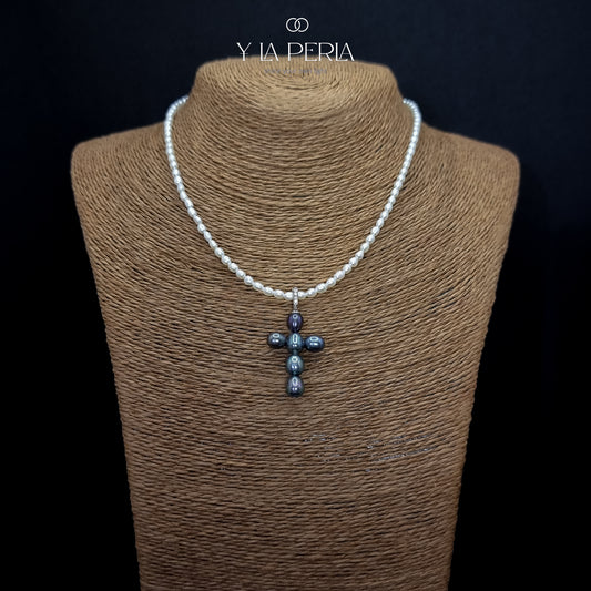 Eternal Cross Pearl Necklace